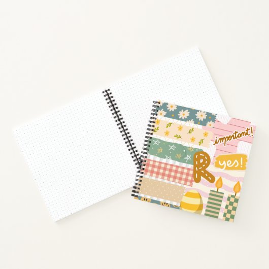 Hübsche, blumengeschmückte und gemusterte Bänder Notizblock (Innenseite)