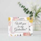 Hübsche Blumengodmutterkarte Postkarte (Stehend Vorderseite)