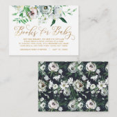 Hübsche BlumenGouache Buchanfrage Kinderdusche Begleitkarte (Vorne/Hinten)