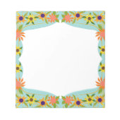 Hübsche Blumengrenze Notizblock (Vorderseite)