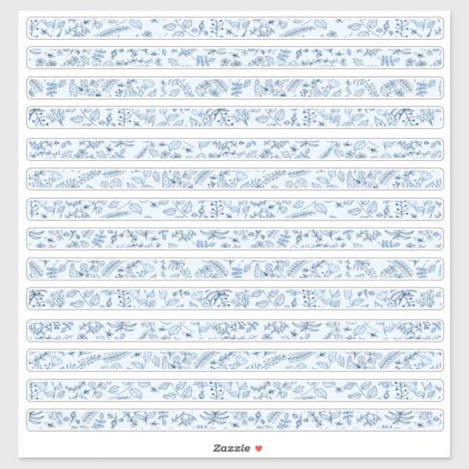 Hübsche Blumengrenzen in der boho-Blues Aufkleber (Blatt)