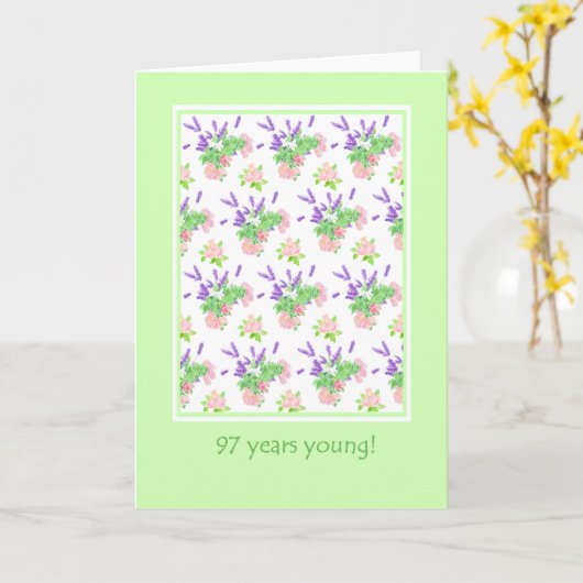 Hübsche Blumengrüße 97. Geburtstag Karte (Gelbe Blume)