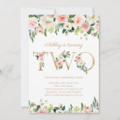 Hübsche Blumengymnastik-Girl Einladung (Vorderseite)