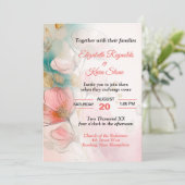 Hübsche Blumenhochzeit Einladung (Stehend Vorderseite)