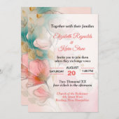 Hübsche Blumenhochzeit Einladung (Vorne/Hinten)