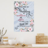 Hübsche Blumenhochzeit Poster (Küche)