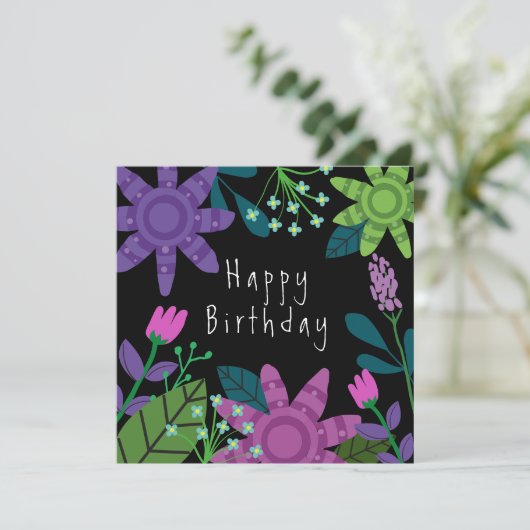 Hübsche Blumenkarte (Stehend Vorderseite)