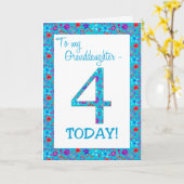 Hübsche Blumenkarte 4. Geburtstag Karte (Gelbe Blume)