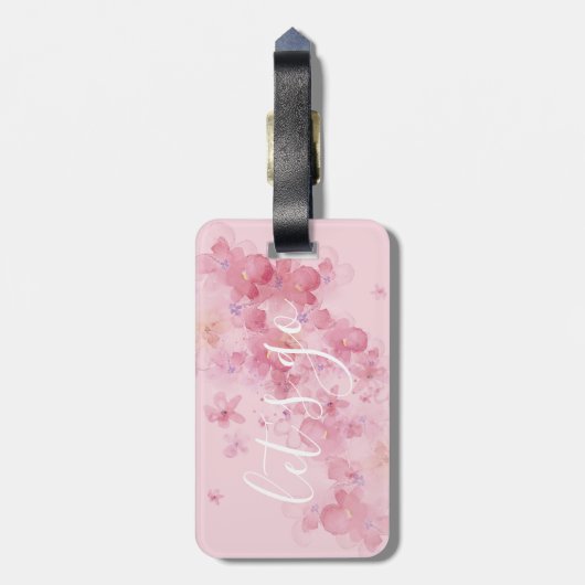 Hübsche Blumenkoffer | Gepäckmarke Gepäckanhänger (Rückseite vertikal)