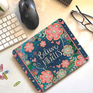 Hübsche Blumenkohl-Wunder Rosa Blau Mousepad
