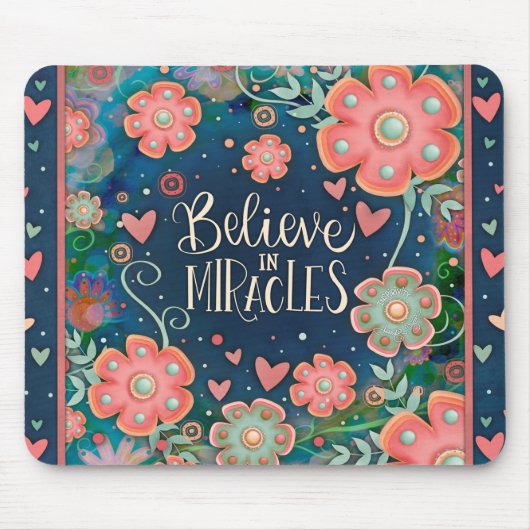 Hübsche Blumenkohl-Wunder Rosa Blau Mousepad (Vorne)