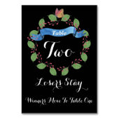 Hübsche Blumenkranz-Bunco-Tischkarte Nr. 2 Tischnummer (Rückseite)