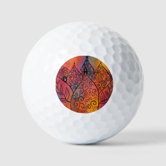 Hübsche Blumenkunst Golfball (Vorderseite)