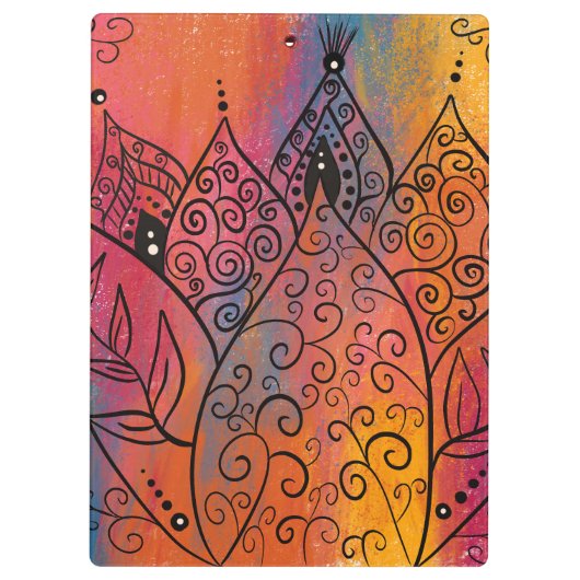 Hübsche Blumenkunst Klemmbrett (Rückseite)