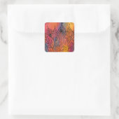 Hübsche Blumenkunst Quadratischer Aufkleber (Tasche)