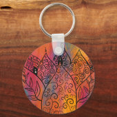 Hübsche Blumenkunst Schlüsselanhänger (Vorderseite)