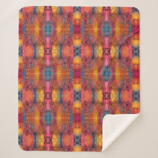 Hübsche Blumenkunst Sherpadecke (Vorderseite)