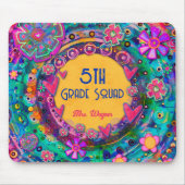 Hübsche Blumenlehrerin Squad Personalisiert Mousepad (Vorne)