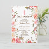 Hübsche Blumenmädchen-Bestätigungs-Einladung Einladung (Stehend Vorderseite)