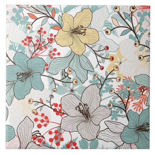 hübsche Blumenmuster Dekoration Keramik Fliesen (Vorderseite)