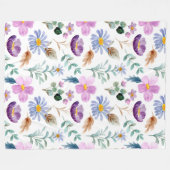 Hübsche Blumenmuster für die Zimmerdekoration lila Fleecedecke (Vorderseite (Horizontal))