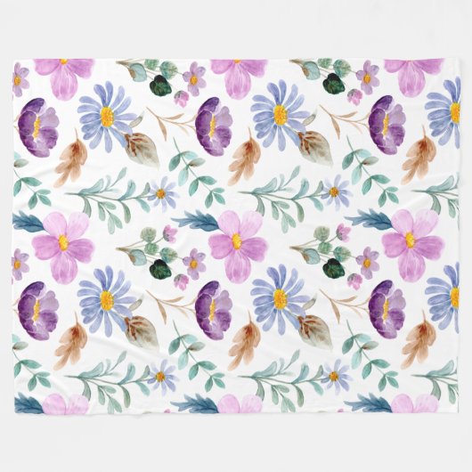 Hübsche Blumenmuster für die Zimmerdekoration lila Fleecedecke (Vorderseite (Horizontal))