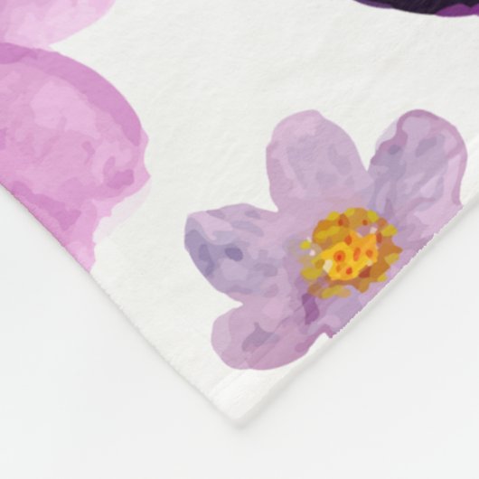 Hübsche Blumenmuster für die Zimmerdekoration lila Fleecedecke (Ecke)