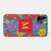 Hübsche Blumenmuster Mit Monogramm Case-Mate iPhone Hülle (Rückseite (Horizontal))