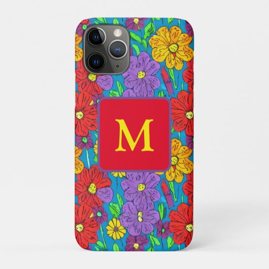 Hübsche Blumenmuster Mit Monogramm Case-Mate iPhone Hülle (Rückseite)