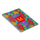 Hübsche Blumenmuster Mit Monogramm Notizblock (Rechte Seite)