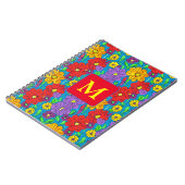 Hübsche Blumenmuster Mit Monogramm Notizblock (Linke Seite)