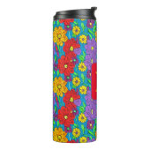 Hübsche Blumenmuster Mit Monogramm Thermosbecher (Nach links gedreht)