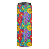Hübsche Blumenmuster Mit Monogramm Thermosbecher (Rückseite)
