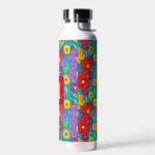 Hübsche Blumenmuster Mit Monogramm Trinkflasche (Links)