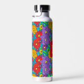 Hübsche Blumenmuster Mit Monogramm Trinkflasche (Rechts)