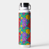 Hübsche Blumenmuster Mit Monogramm Trinkflasche (Rückseite)