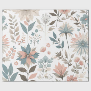 Hübsche Blumenmuster Pastellfarben Geschenkpapier