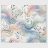 Hübsche Blumenmuster Pastellfarben Geschenkpapier (Flach)