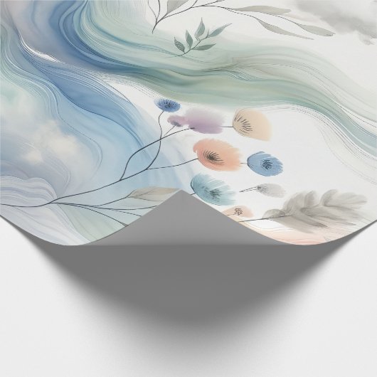 Hübsche Blumenmuster Pastellfarben Geschenkpapier (Ecke)