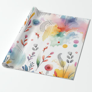 Hübsche Blumenmuster Pastellfarben Geschenkpapier