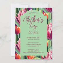 Hübsche Blumenmutter-Tag Brunch Grüne Einladung