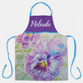 Hübsche Blumenpastel Pansy Lila Aquarellfarbe Schü Schürze (Vorderseite)