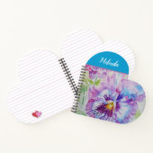 Hübsche Blumenpastel Pansy Lila Niedliche Girls Notizblock (Innenseite)
