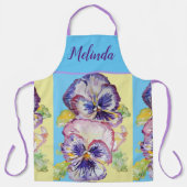 Hübsche Blumenpastel Pansy Pink Blau Frauen Schürz Schürze (Vorderseite)