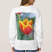 Hübsche Blumenpastel Tulip Rote Frauen Sweatshirt (Rückseite)