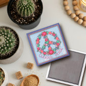 Hübsche Blumenpastete für Frieden Magnet