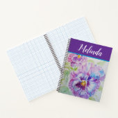 Hübsche Blumenpastete Pansy Lila Wasserfarbe Notizblock (Innenseite)