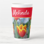 Hübsche Blumenpastete Tulip Pink Bee Tasse (Vorderseite)