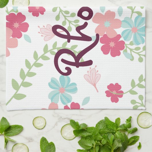 Hübsche BlumenPrint Geschirrtuch (Gefaltet)