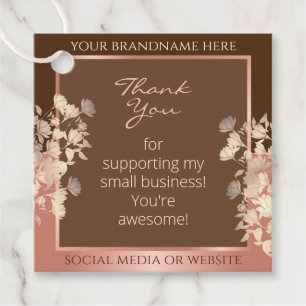 Hübsche Blumenprodukte - Braune und Rose Gold Geschenkanhänger